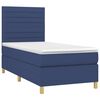 vidaXL Boxspringbett mit Matratze & LED Blau 100x200 cm Stoff
