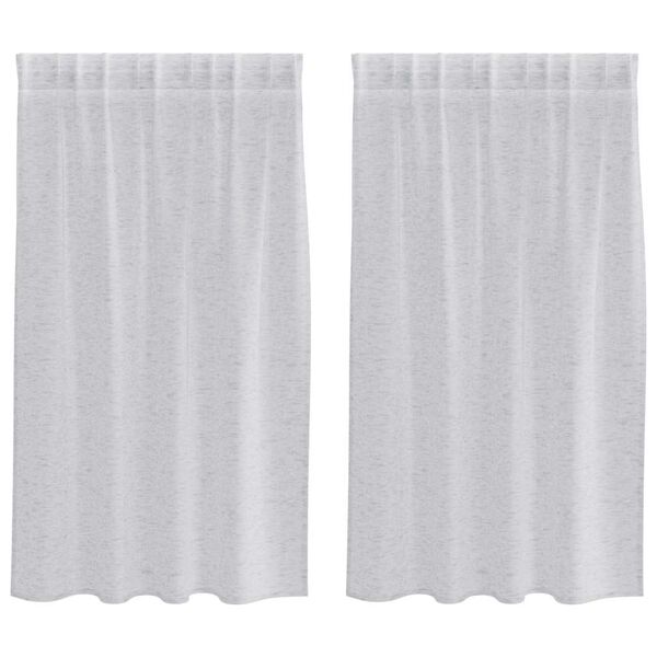 vidaXL Voile-Vorhang 2 pcs Hellgrau 140 x 140 cm Polyester