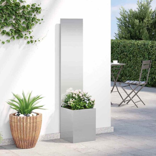 vidaXL Garten Sichtschutz-Leinwand Silber 32 x 140 cm Edelstahl
