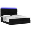 vidaXL Ottoman-Bett mit Matratzen & LEDs Schwarz 180x200 cm Stoff