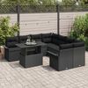 vidaXL Gartensofa-set mit Kissen 9 pcs Schwarz Poly Rattan
