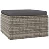 vidaXL Gartenhocker mit Kissen Grau 55x55x30 cm Poly Rattan