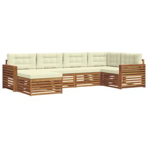 vidaXL Outdoor-Sofagarnitur 6 stk. Natur und Creme