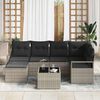 vidaXL Sofa Set 7 pcs Hellgrau Poly-Rattan