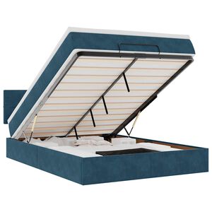 vidaXL Ottoman-Bett mit Matratze Dunkelblau 140x190 cm Samt