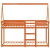 vidaXL Etagenbett mit Dach Wachsbraun 90x190 cm Massivholz Kiefer