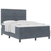vidaXL Boxspringbett mit Matratze Dunkelgrau 160 x 200 cm Stoff