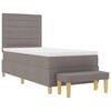 vidaXL Boxspringbett mit Matratze mit Kopfteil Taupe 80 x 200 cm Stoff