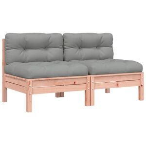 vidaXL Gartensofa ohne Armlehnen mit Kissen 2Stk. Massivholz Douglasie