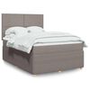 vidaXL Boxspringbett mit Matratze Taupe 140x190 cm Stoff