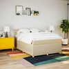 vidaXL Boxspringbett mit Matratze Creme 160x200 cm Stoff