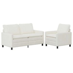 vidaXL Sofa Set 2 stk. Creme Polyester