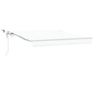 vidaXL Ausziehbare Markise Wei&szlig; 350 x 250 cm Polyester