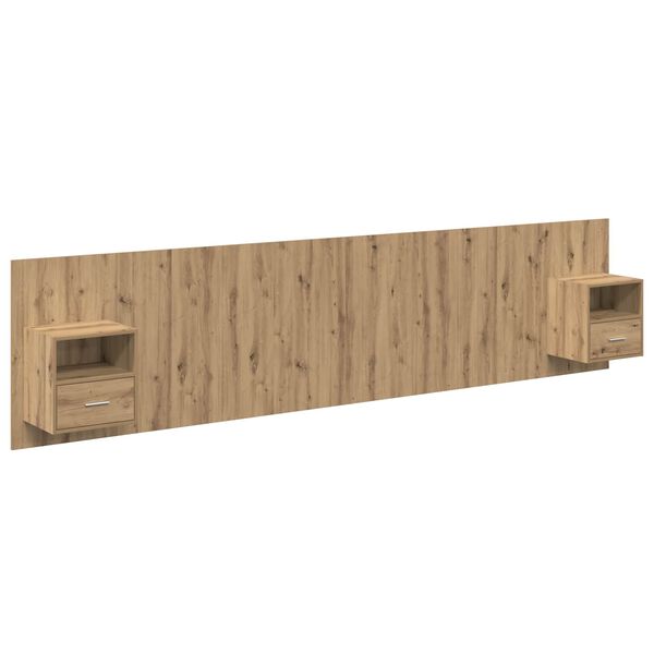 vidaXL Kopfteil mit Schrank 3 pcs Artisan-Eiche Holzwerkstoff