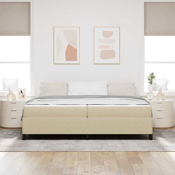 vidaXL Bettrahmen mit Matratze Hellgrün-Grau 200 x 200 cm Stoff