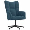 vidaXL Relaxsessel mit Hocker Blau Samt