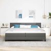 vidaXL Boxspringbett mit Matratze Dunkelgrau 200 x 200 cm Stoff