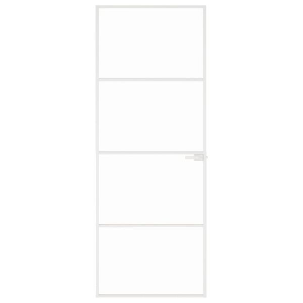 vidaXL Innent&uuml;r Wei&szlig; 76x201,5 cm Hartglas & Aluminium Schlank