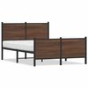 vidaXL Metallbett ohne Matratze Braun Eichen-Optik 120x190 cm