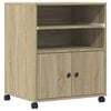 vidaXL Druckerst&auml;nder mit Rollen Sonoma-Eiche 60x48x74 cm