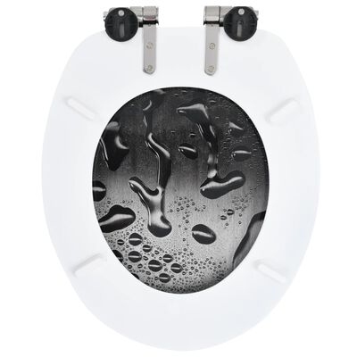 vidaXL Toilettensitz mit Soft-Close-Deckel MDF Wassertropfen-Design