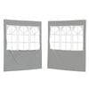 vidaXL Party Zelt Seitenteil 2 pcs 200 x 195 cm Hellgrau PE and Steel