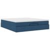 vidaXL Ottoman-Bett mit Matratzen Blau 200x200 cm Stoff