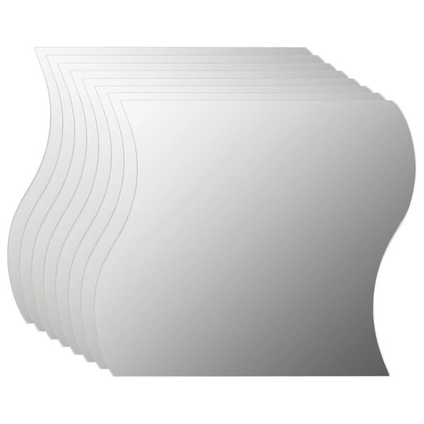 vidaXL Wandspiegel 8 Stk. 20x20 cm Wellenf&ouml;rmig Glas