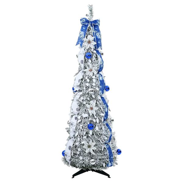 vidaXL K&uuml;nstlicher Weihnachtsbaum mit 100 LEDs Wei&szlig; 150 cm PVC