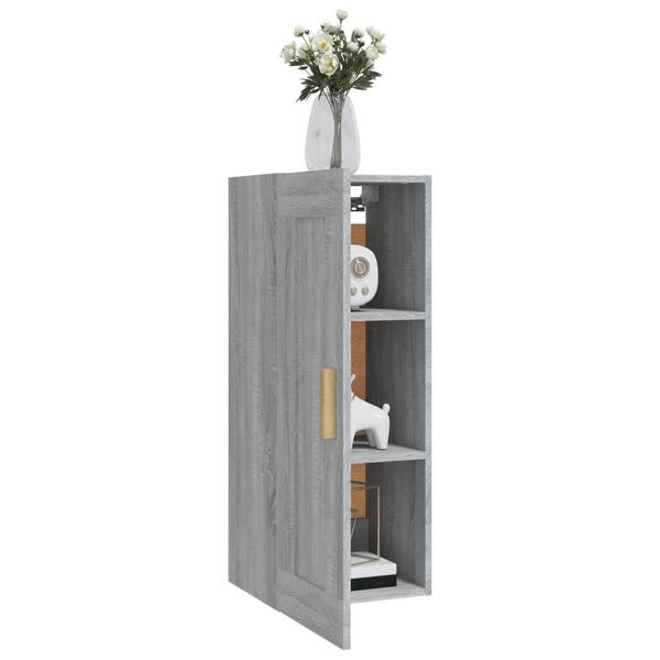 vidaXL Wandschrank Grau Sonoma 35x34x90 cm Holzwerkstoff