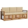 vidaXL Sofagarnituren 3 pcs Natur und Beige Massivholz Akazie