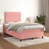 vidaXL Boxspringbett mit Matratze Rosa 120x190 cm Samt
