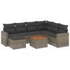 vidaXL 8-tlg. Garten-Sofagarnitur mit Kissen Grau Poly Rattan