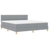 vidaXL LED Boxspringbett mit Kissen Hellgrau 180 x 200 cm Stoff