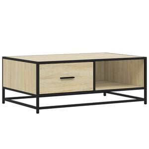 vidaXL Couchtisch Sonoma-Eiche 90x57x35 cm Holzwerkstoff und Metall