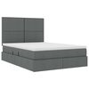vidaXL Bett mit Stauraum und LED Dunkelgrau 140 x 190 cm Polyester