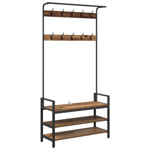 vidaXL Garderobenst&auml;nder Altholz 95 x 34 x 184 cm Holzwerkstoff