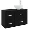 vidaXL Badezimmerm&ouml;bel-Set 2 pcs Schwarze Eiche Holzwerkstoff