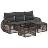 vidaXL Gartensofa-set 5 stk. Grau und Dunkelgrau Poly-Rattan