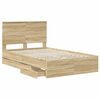 vidaXL Bettrahmen Sonoma-Eiche 120 x 190 cm Ingenieurs Holz
