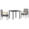 vidaXL Garten Essgruppe mit Kissen 5 pcs Beige und Schwarz Rattan