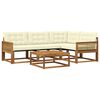 vidaXL Outdoor-Sofagarnitur mit Kissen 5 pcs Natur und Creme