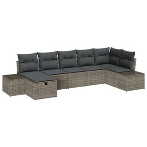 vidaXL Sofa Set mit Kissen 7 pcs Poly-Rattan