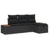 vidaXL Gartensofa-set 4 stk. Schwarz Poly-Rattan