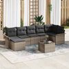 vidaXL Gartensofa-set mit Kissen 8 pcs Grau Poly-Rattan