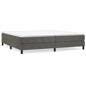 vidaXL Boxspringbett mit Matratze Dunkelgrau 200x200 cm Samt