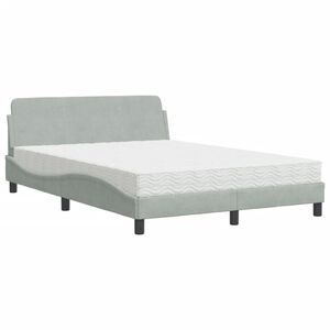 vidaXL Bett mit Matratze "Dover" Hellgrau 120x200 cm Samt
