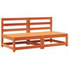 vidaXL Gartensofas ohne Armlehnen 2 Stk. Wachsbraun Massivholz Kiefer