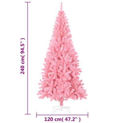 vidaXL Künstlicher Weihnachtsbaum mit Ständer Rosa 240 cm PVC