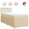 vidaXL Boxspringbett mit Matratze Creme 100x200 cm Stoff